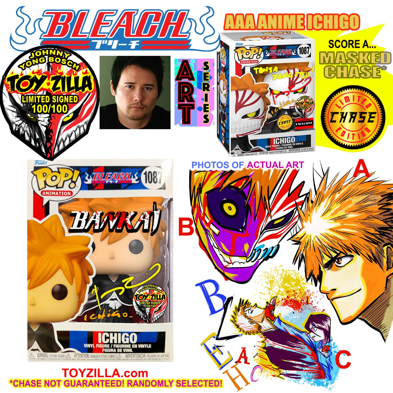 AAA Anime ICHIGO Bleach Art Series Funko POP JOHNNY YONG