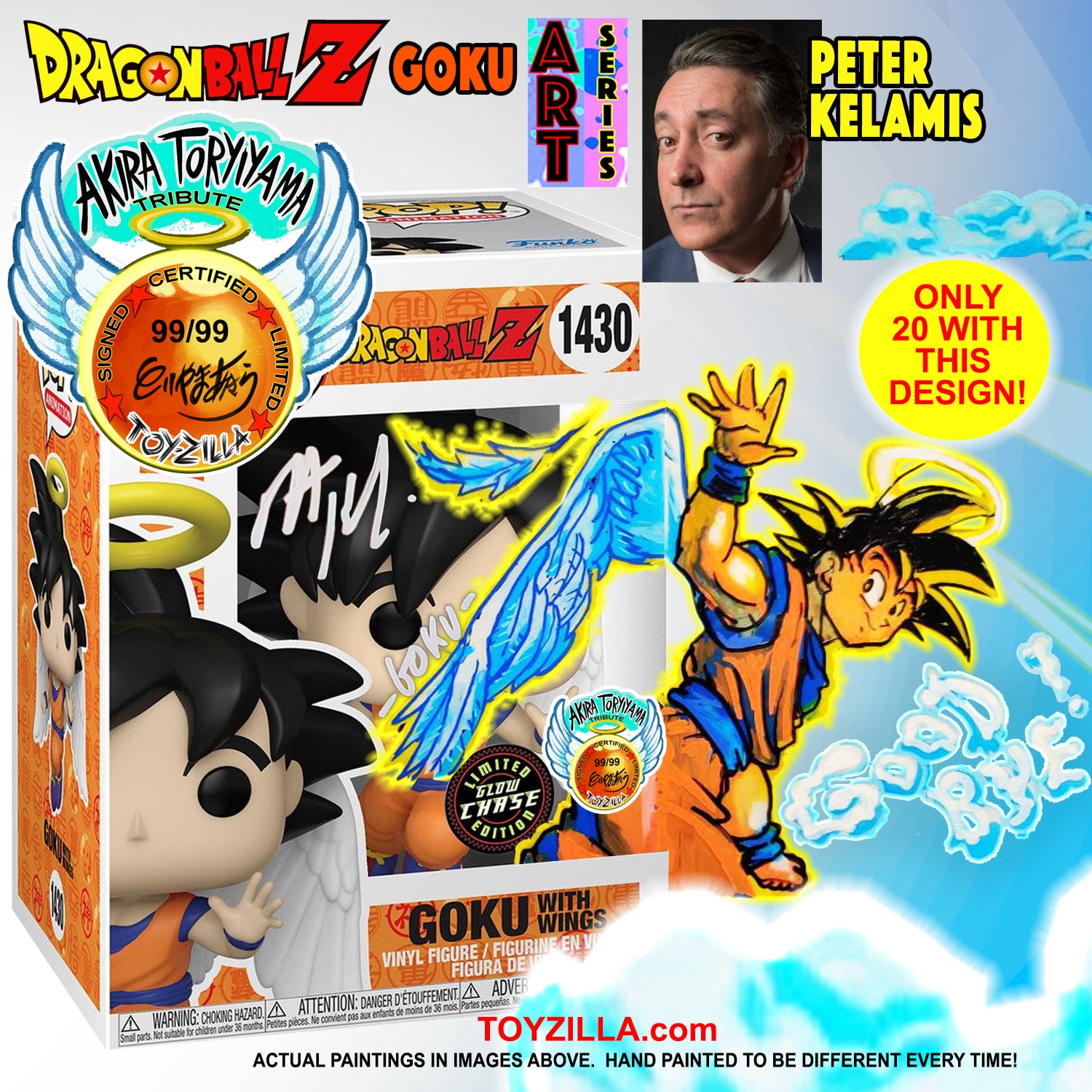 Akira Toryiyama Tribute GOKU Peter Kelamis SIGNED LE ART Series