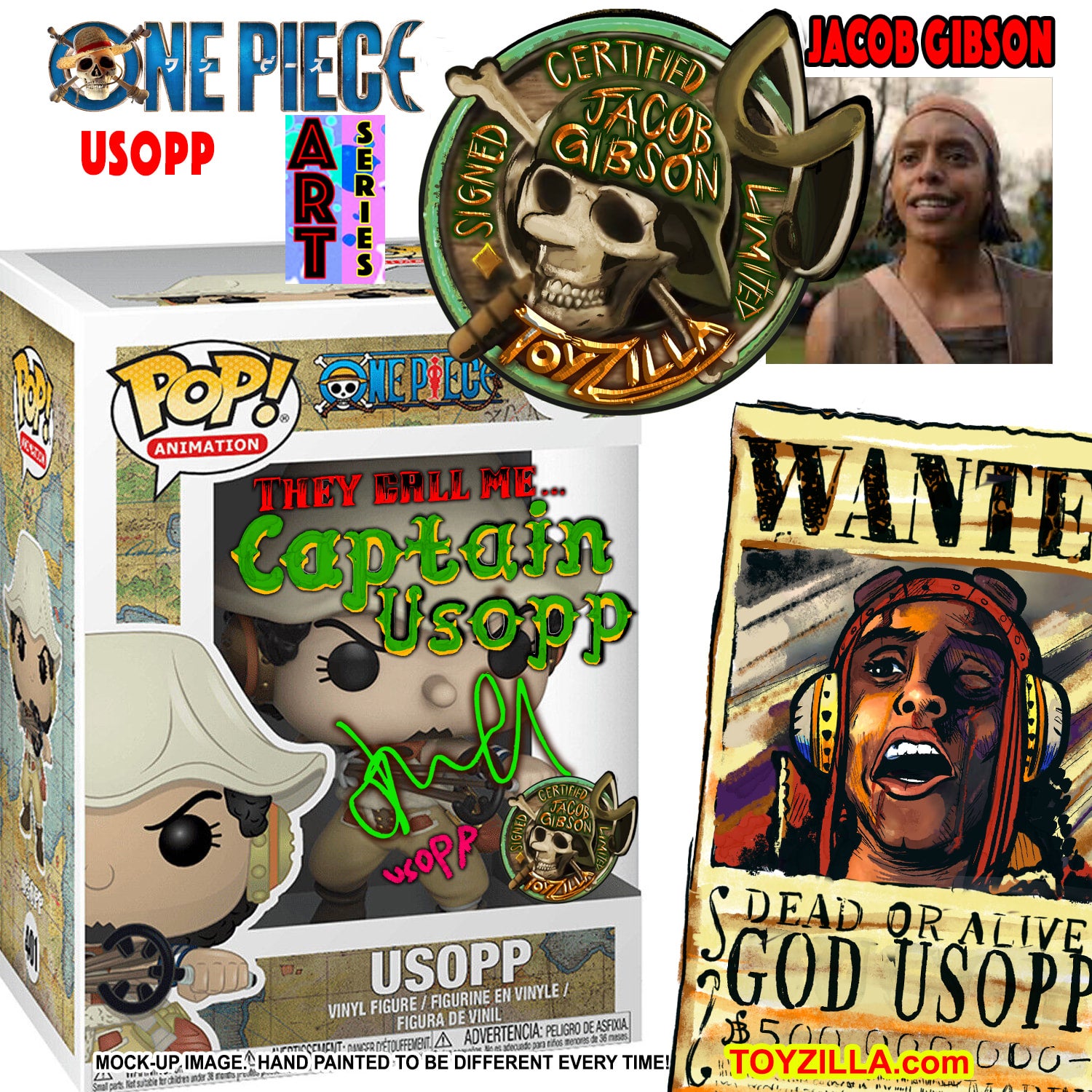 USOPP ART SERIES Jacob Gibson LE One Piece Signed Certified Funko