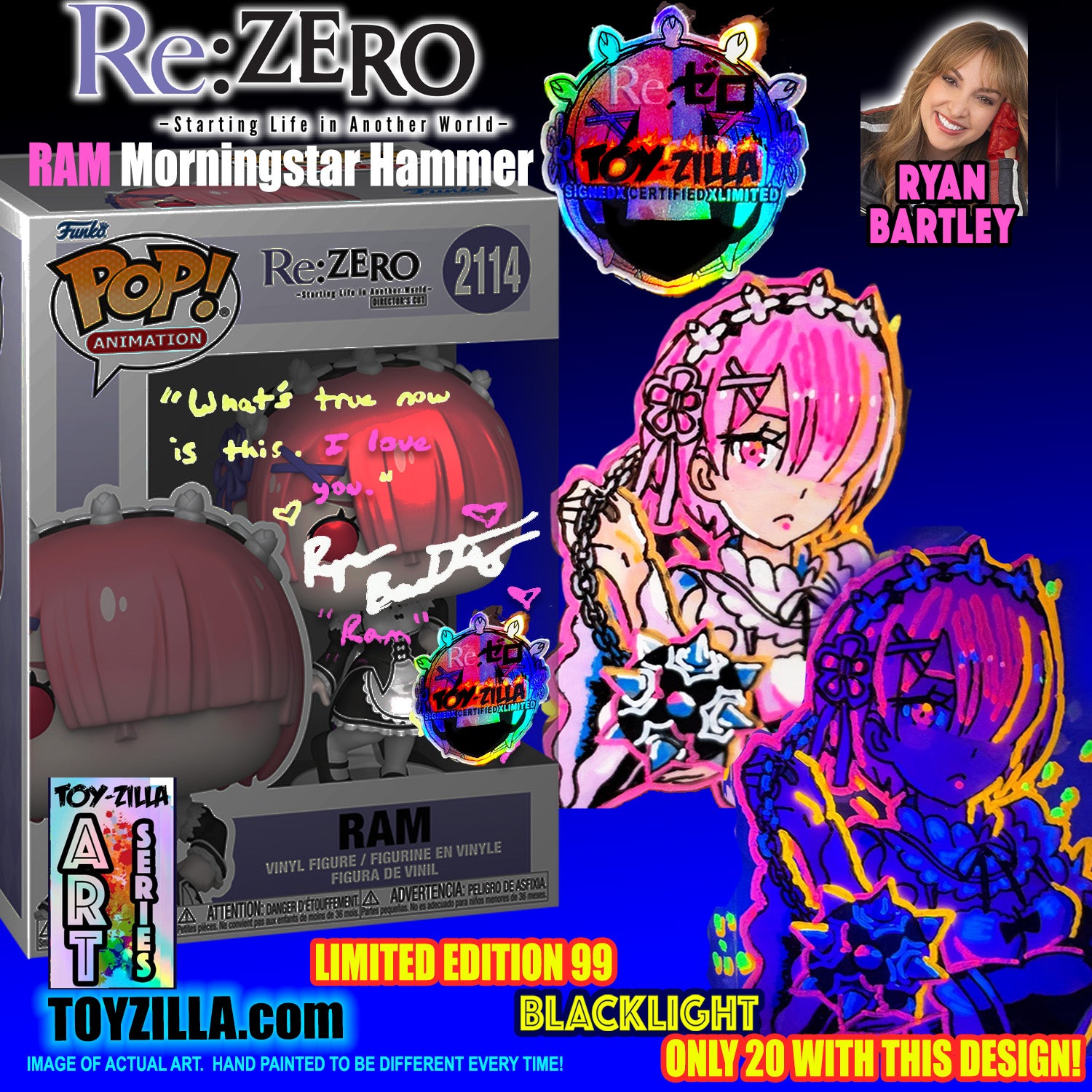 RAM RE:ZERO Signed Certified Limited Edition ART Series POP