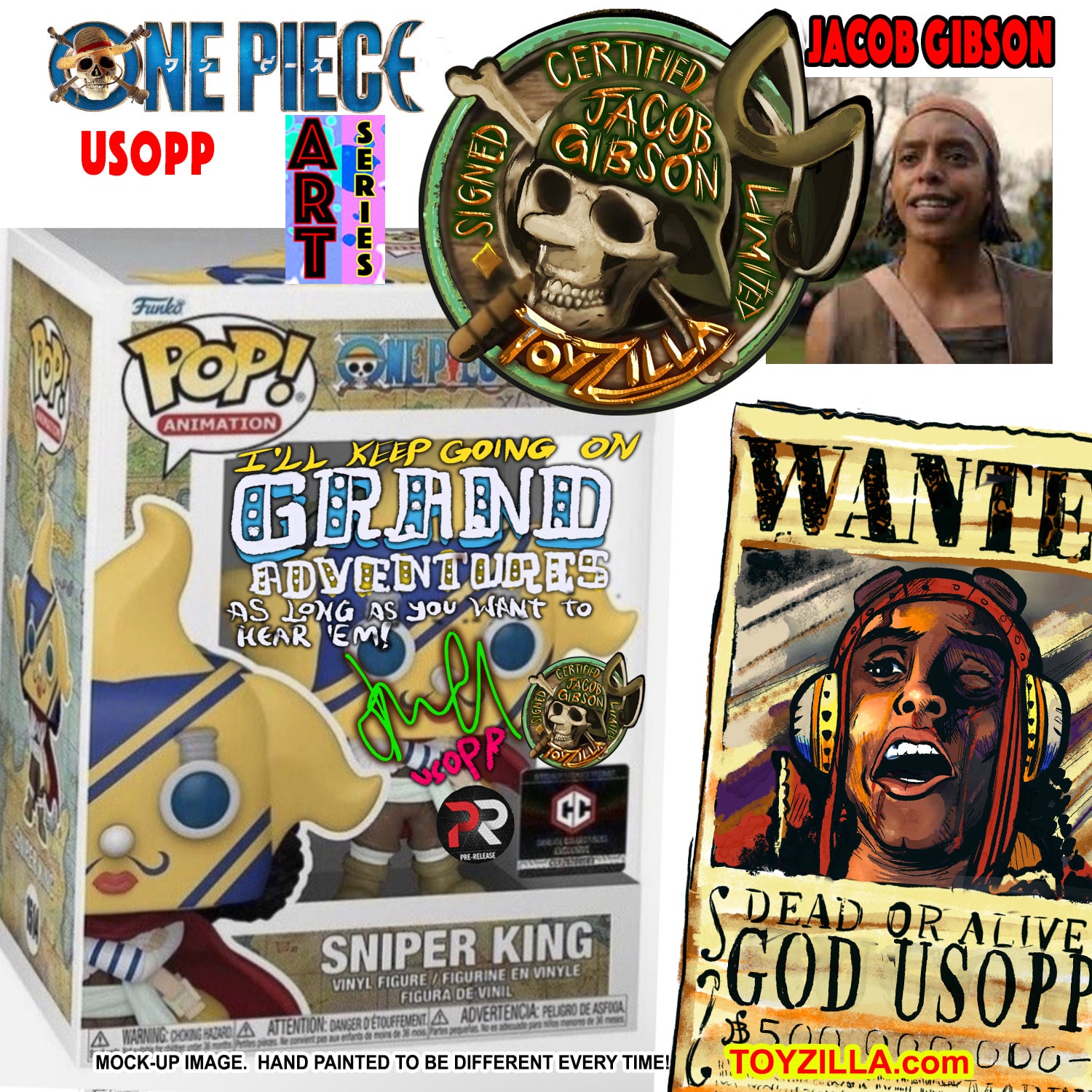 USOPP ART SERIES Jacob Gibson LE One Piece Signed Certified Funko