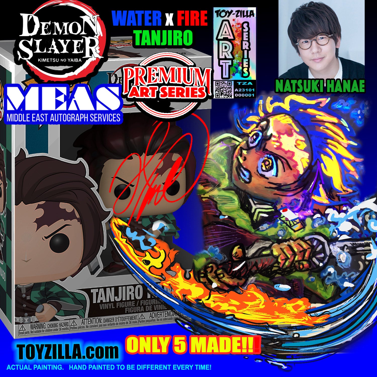 Premium ART Series Tanjiro WxF Demon Slayer Natsuki Hanae Signed