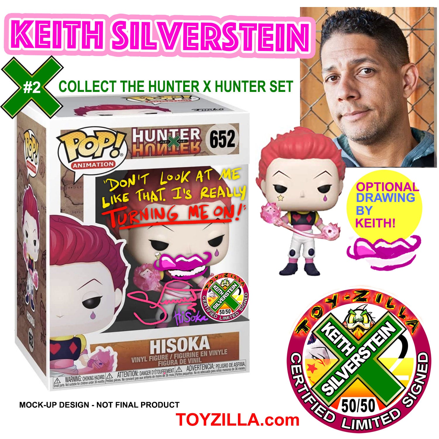 HXH#2 HISOKA Keith Silverstein SIGNED LE50 POP Hunter x Hunter