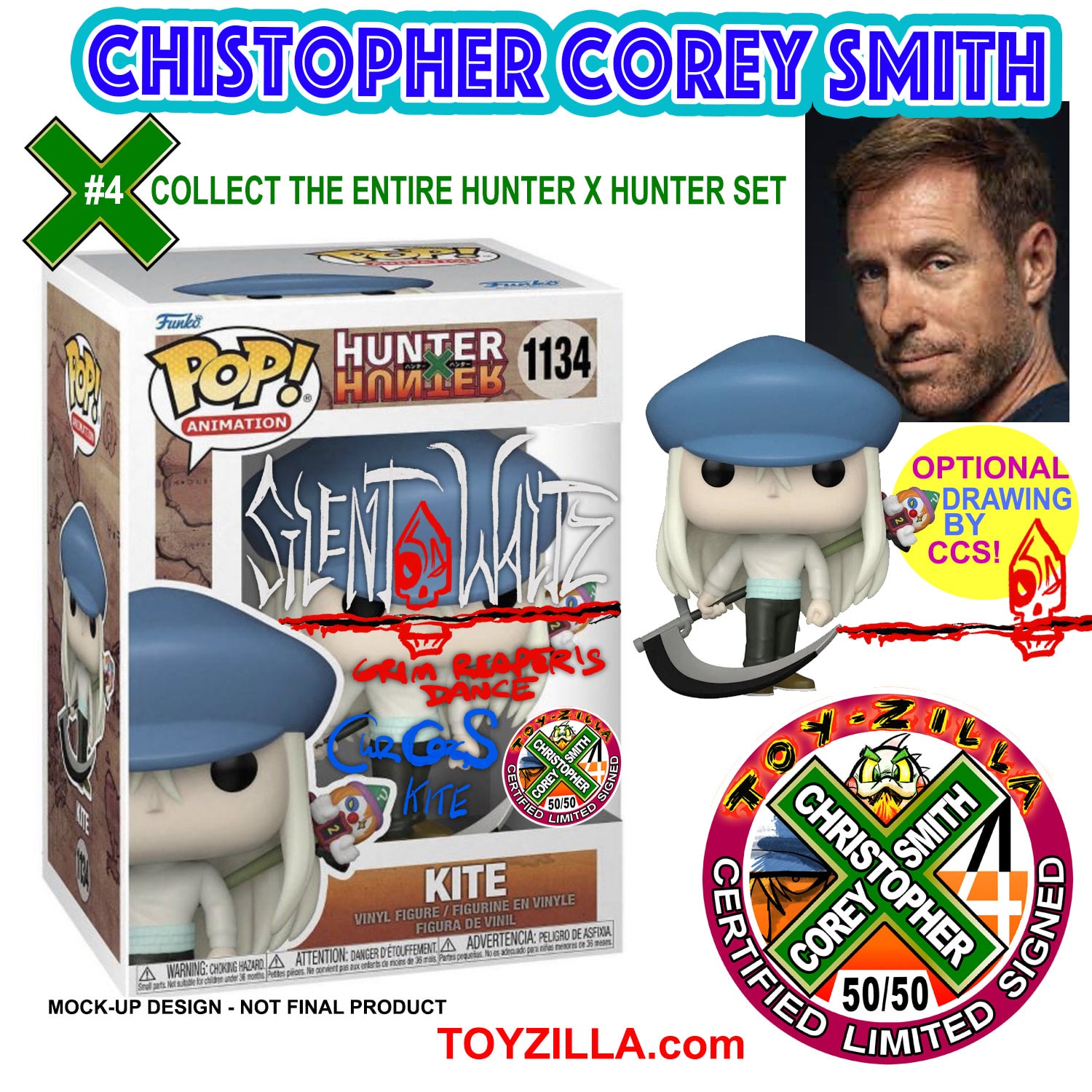 HXH#4 KITE Christopher Corey Smith SIGNED LE POP Hunter x Hunter